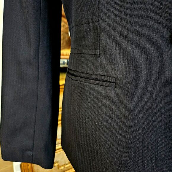 EVAN-PICONE Black Gray Suit Jacket Blazer Womens 14 Business Modern Cut - Picture 3 of 11